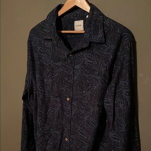ROUW Men's Navy Casual Button Down Shirt c3